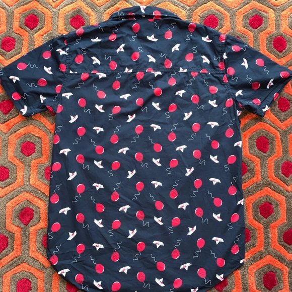 IT Chapter Two II 2 Button Up Down Shirt Men's Small Pennywise the Clown float - Picture 5 of 5